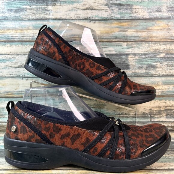 Bzees Shoes - Bzees Loafer Womens 9M Brown Leopard Print Slip On Comfort Shoes Cushioned Rosie